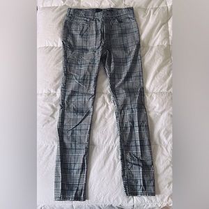H&M Skinny Fit Pants Grey Lined White & Black